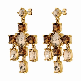 Dyrberg/Kern - Leonora Gold Earrings Golden & Brown