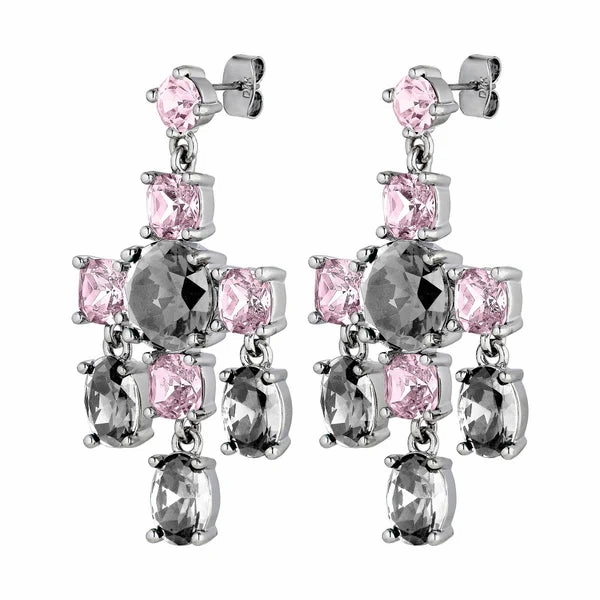 Dyrberg/Kern -  Leonora Shiny Silver Earrings Grey & Vintage Rose