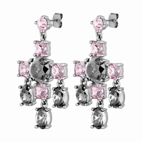 Dyrberg/Kern -  Leonora Shiny Silver Earrings Grey & Vintage Rose