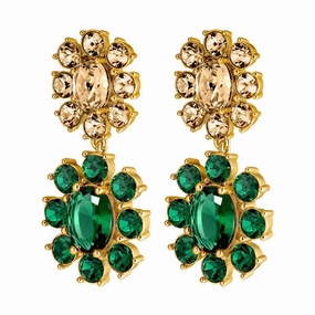 Dyrberg/Kern - Lina Gold Earrings Emerald Green & Golden