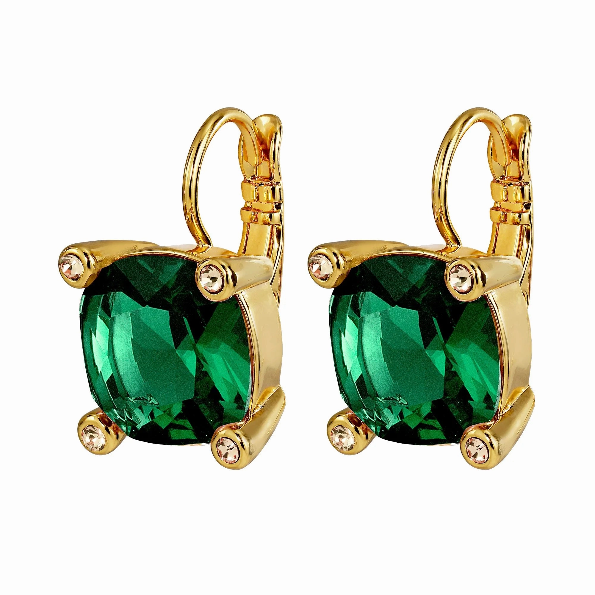Dyrberg/Kern - Tana Gold Earrings - Emerald Green