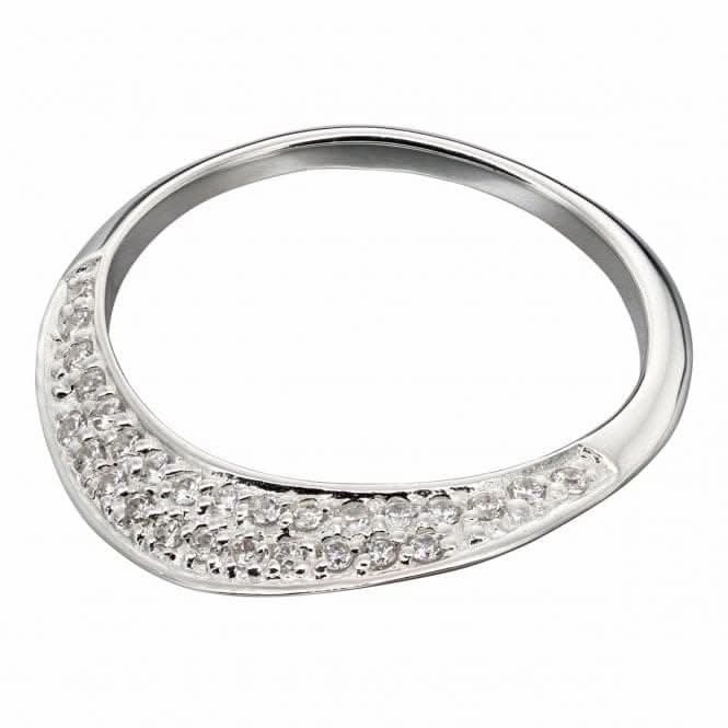 Elements Silver Flat CZ Pave Ring R3672C