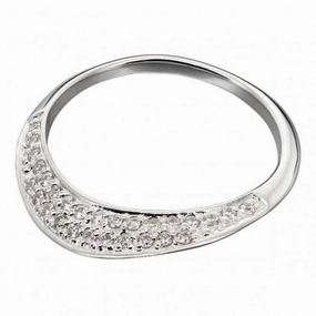 Elements Silver Flat CZ Pave Ring R3672C