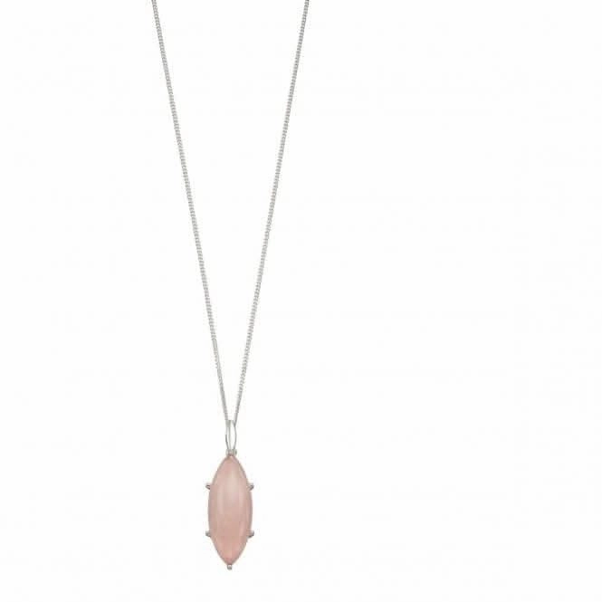 Elements Silver Marquise Cab Rose Agate Silver Plate Pendant P4689P