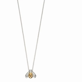 Elements Silver Mixed Yellow Plate And Plain Silver Bug Pendant P4678