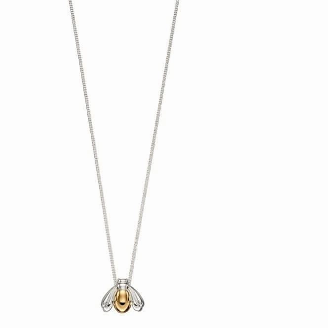 Elements Silver Mixed Yellow Plate And Plain Silver Bug Pendant P4678