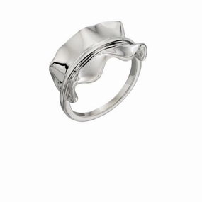 Elements Silver Plain Silver Ruffle Ring R3576