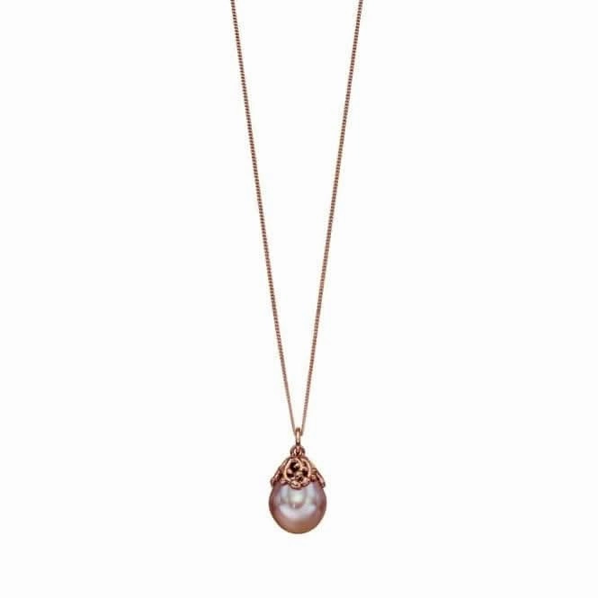 Elements Silver Rose Gold Plated Baroque Pearl Drop Pendant P4707P