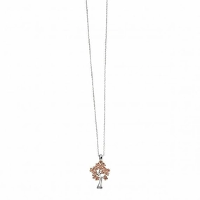 Elements Silver Rose Gold Plated Tree Shape Pendant P4004Z364N3180
