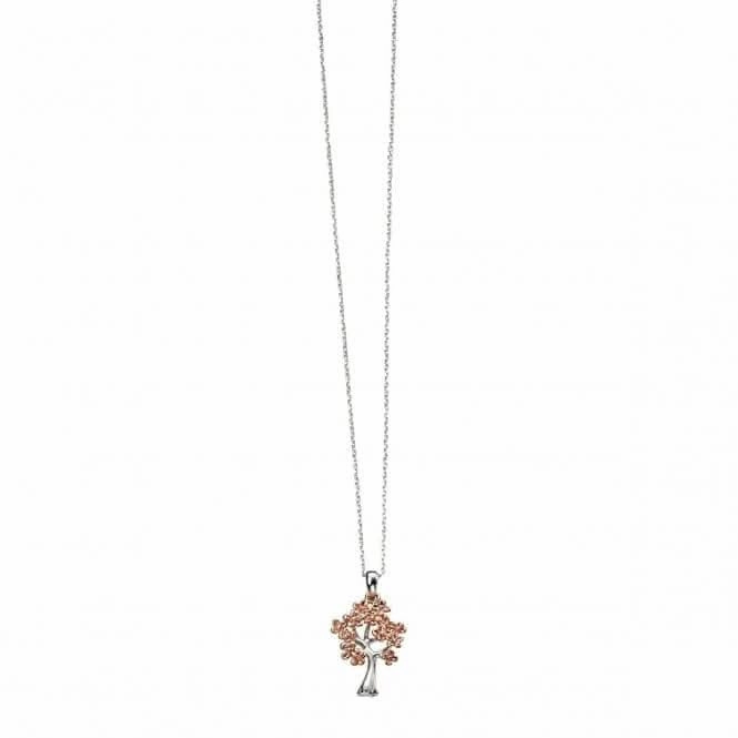 Elements Silver Rose Gold Plated Tree Shape Pendant P4004Z364N3180