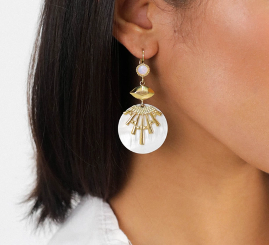 ELLEN round french hooks with dangles