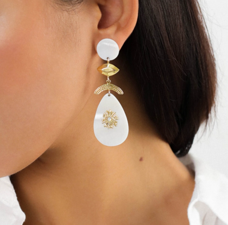 ELLEN *shell drop dangle earrings
