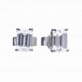 Emerald Cut Cubic Zirconia Studs Earrings E5782
