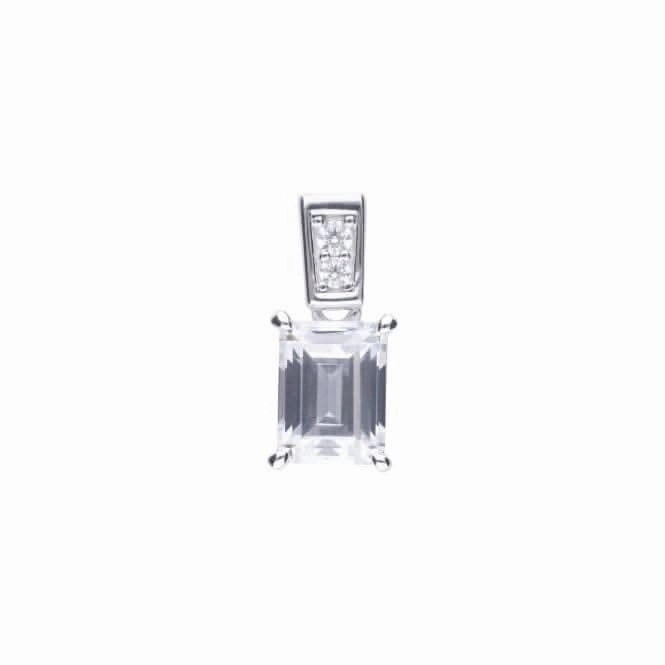 Emerald Round Cut Cubic Zirconia Pendant P4784