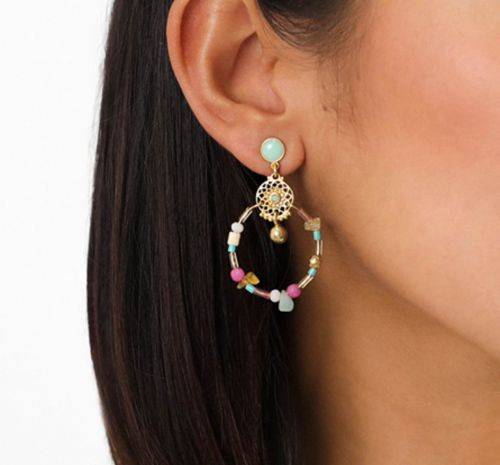 EMILY enameled post dangled earrings