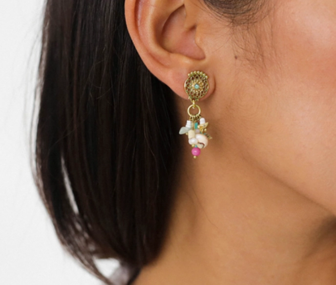EMILY multi-dangle short post earrings