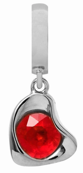 Endless Jewellery Charm Heart Drop Garnet Silver