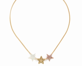 ESTRELLA three-star short necklace