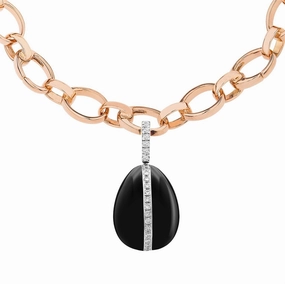 Faberge 18ct White Gold Diamond Whitby Jet Charm Limited Edition