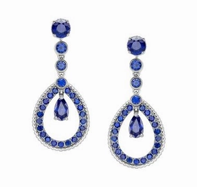 Faberge Colours of Love 18ct White Gold Sapphire Teardrop Earrings