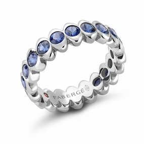 Faberge Colours of Love Cosmic Curve 18ct White Gold Sapphire Eternity Ring