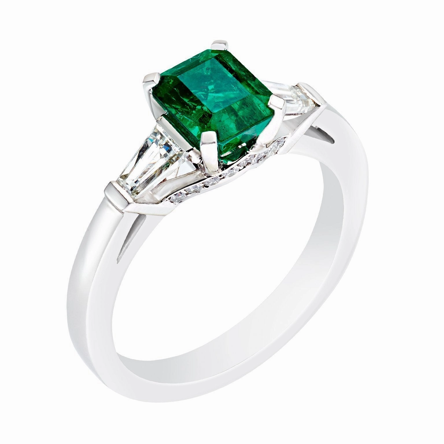 Faberge Colours of Love Platinum Emerald Step Cut Ring