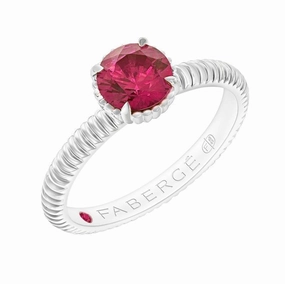 Faberge Colours of Love Platinum Ruby Fluted Ring
