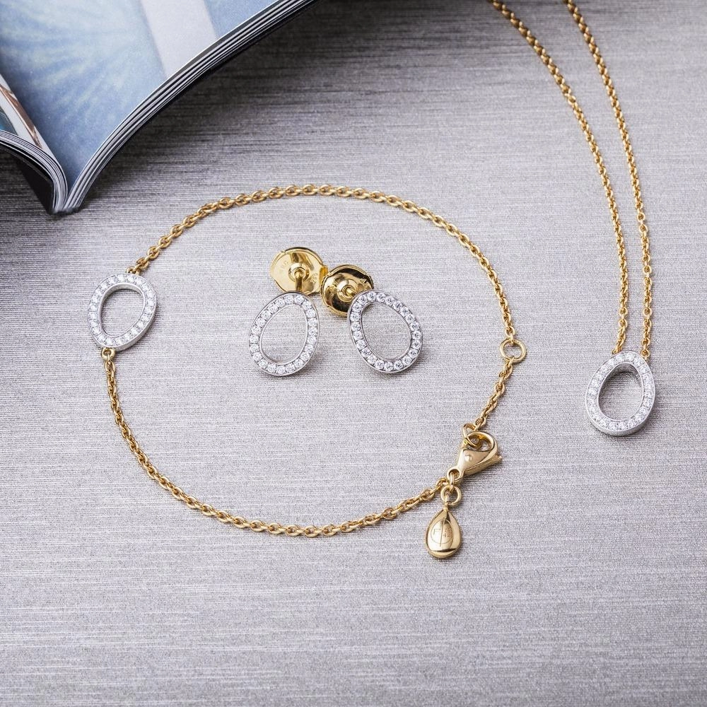 Faberge Colours of Love Sasha 18ct White and Yellow Gold Diamond Egg Pendant