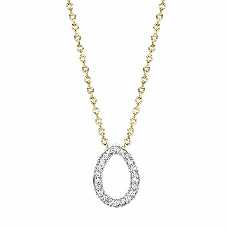 Faberge Colours of Love Sasha 18ct White and Yellow Gold Diamond Egg Pendant