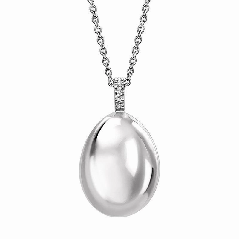 Faberge Essence 18ct White Gold Diamond Pendant