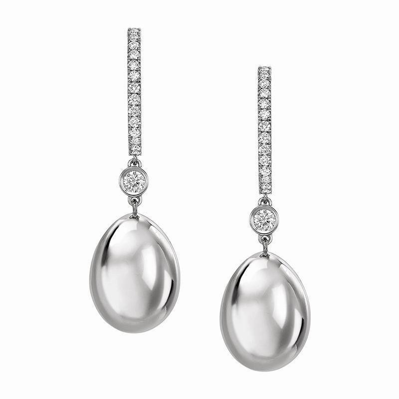 Faberge Essence 18ct White Gold Diamond Simple Earrings
