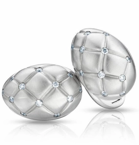 Faberge Treillage 18ct White Gold Diamond Matt Cufflinks