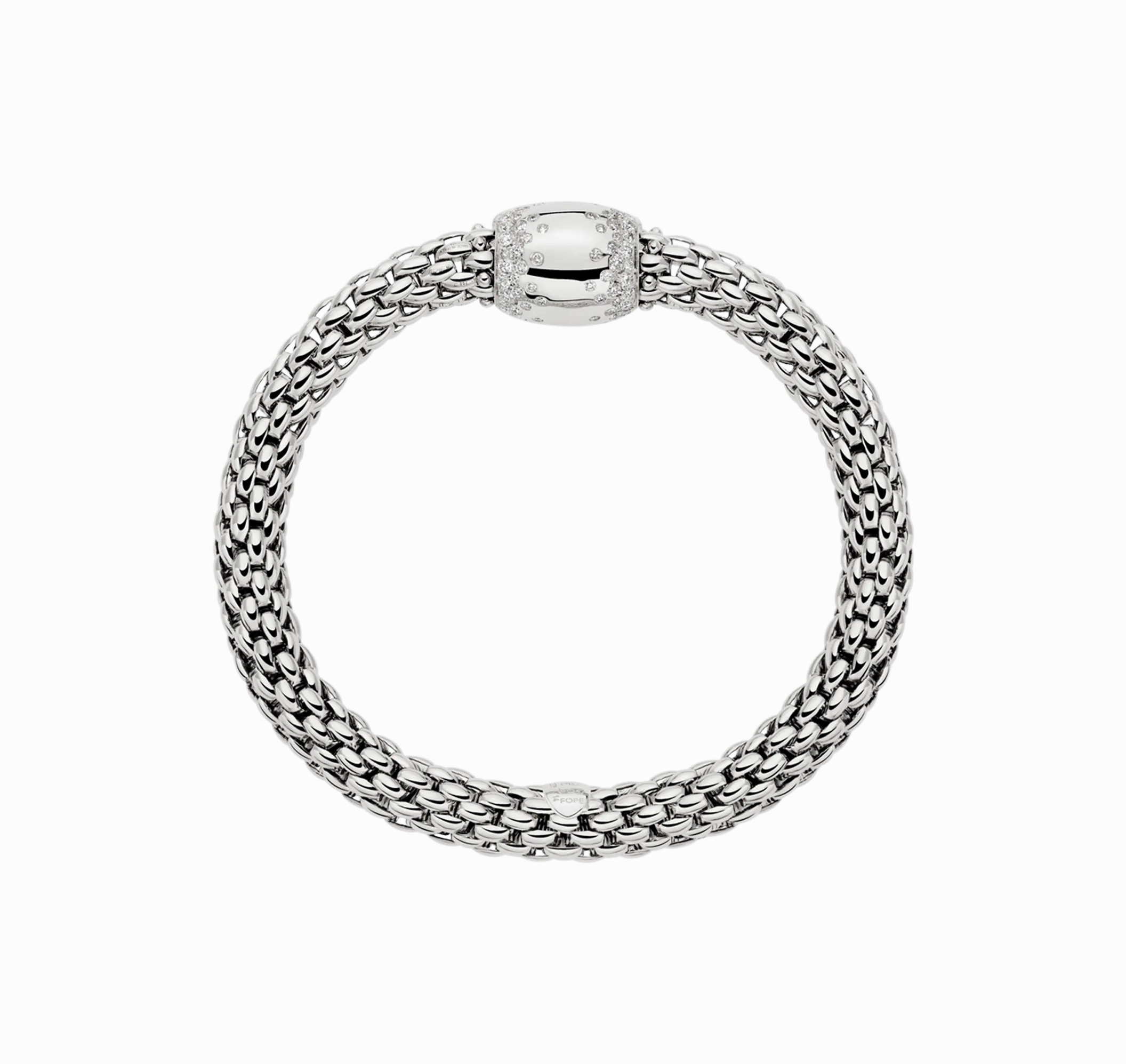 Fope 18ct White Gold 1.07ct Diamond Love Nest Flex'it Bracelet