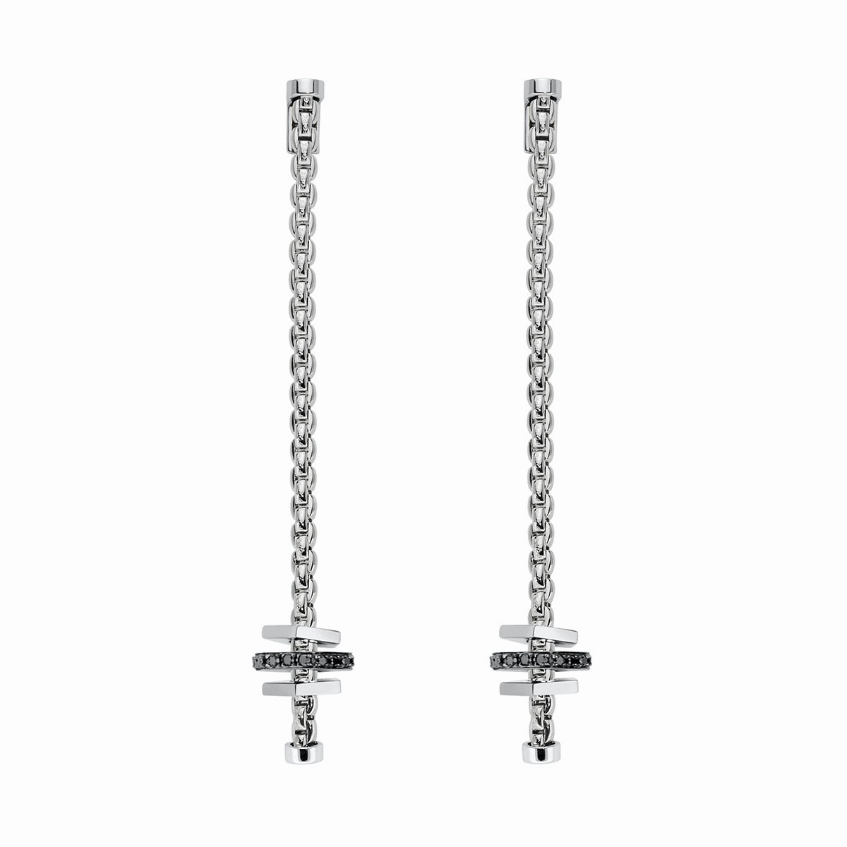 Fope Eka 18ct White Gold 0.32ct Black Diamond Drop Earrings
