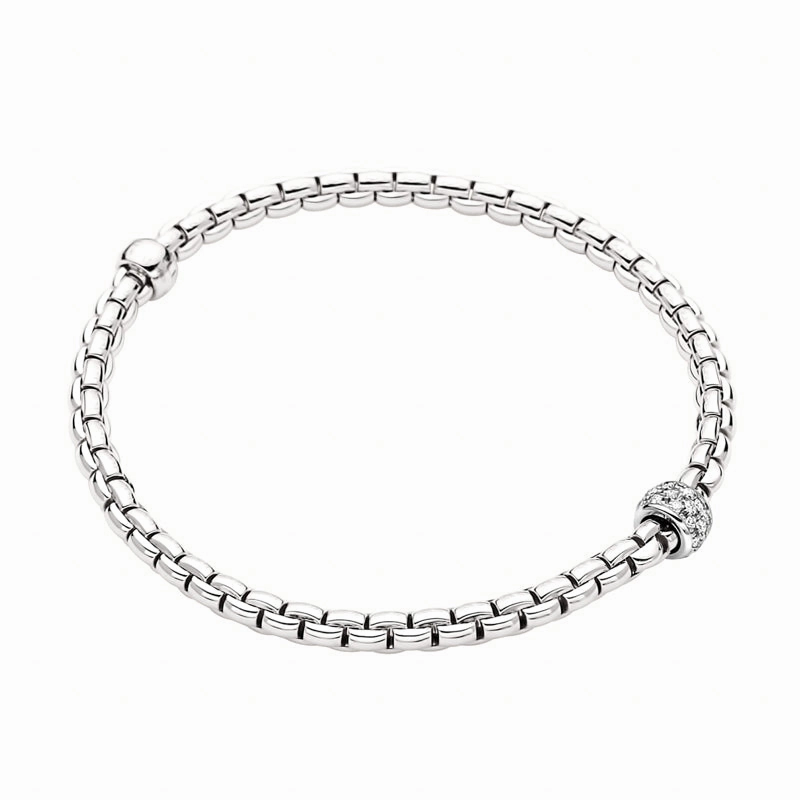 Fope Eka Tiny 18ct White Gold 0.19ct Diamond Bracelet