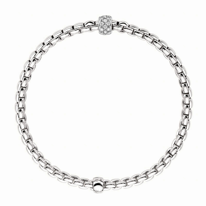 Fope Eka Tiny 18ct White Gold 0.19ct Diamond Bracelet