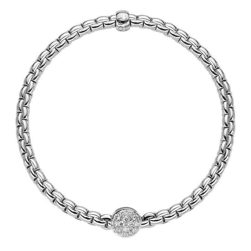 Fope Eka Tiny 18ct White Gold 0.22ct Diamond Bracelet