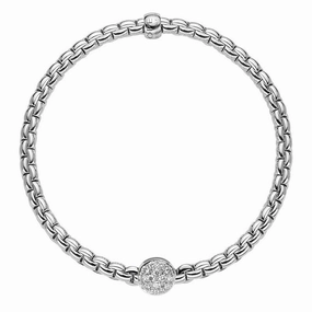 Fope Eka Tiny 18ct White Gold 0.22ct Diamond Bracelet