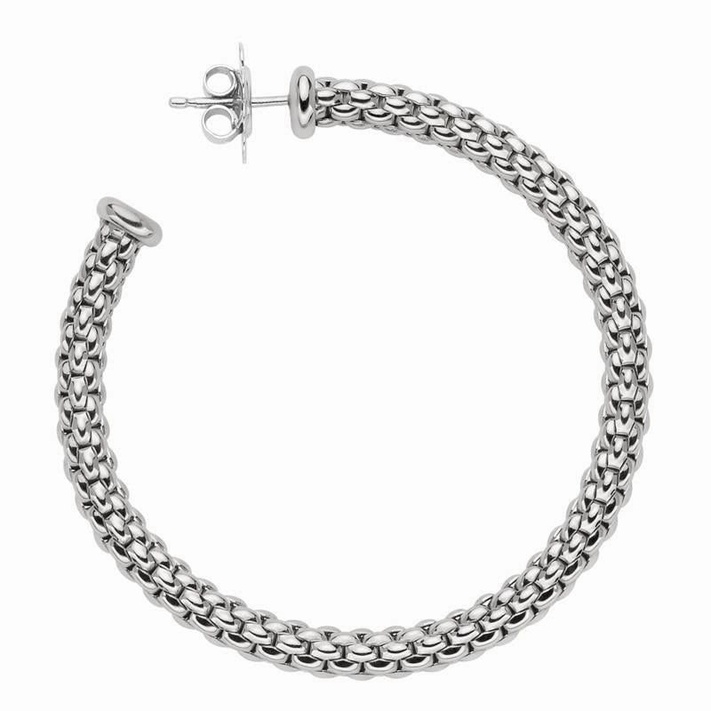 Fope Essentials 18ct White Gold Large Hoop Earrings