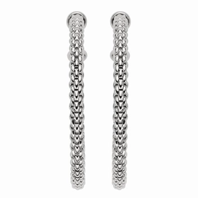 Fope Essentials 18ct White Gold Large Hoop Earrings