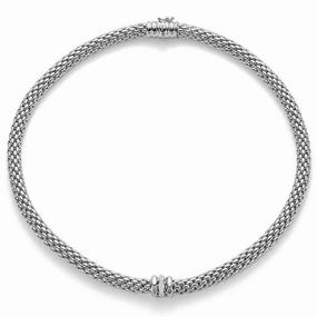 Fope Flex'It Love Nest 18ct White Gold Diamond Necklace