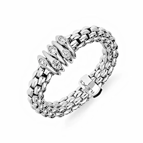 Fope Flex'It Prima 18ct White Gold 0.07ct Diamond Ring