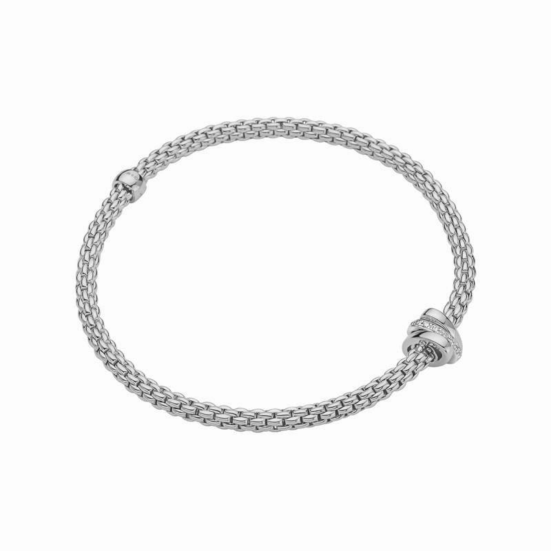 Fope Flex'it Prima 18ct White Gold 0.10ct Diamond Bracelet