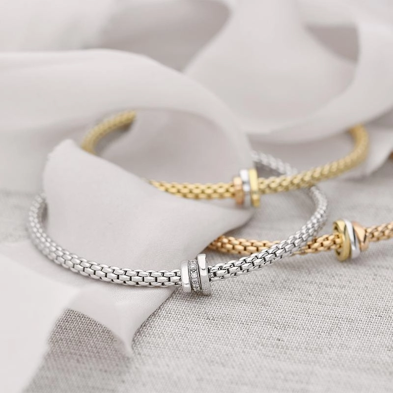 Fope Flex'it Prima 18ct White Gold 0.10ct Diamond Bracelet