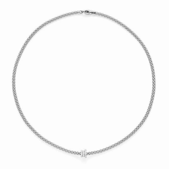 Fope Flex'It Prima 18ct White Gold 0.31ct Diamond 43cm Necklace