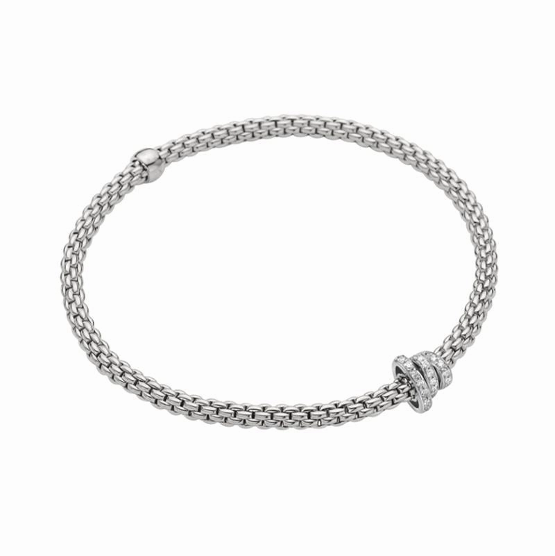 Fope Flex'it Prima 18ct White Gold 0.31ct Diamond Bracelet