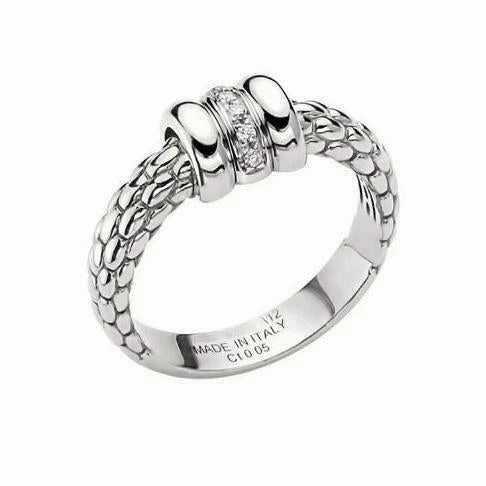 Fope Flex'it Solo 18ct White Gold 0.05ct Diamond Ring D