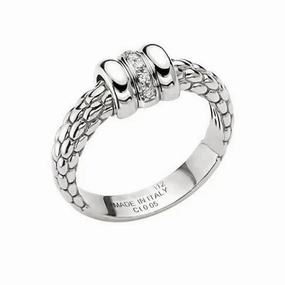 Fope Flex'it Solo 18ct White Gold 0.05ct Diamond Ring D