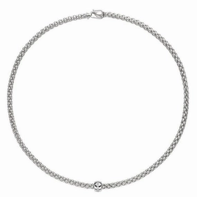 Fope Flex'it Solo 18ct White Gold 0.10ct Diamond Necklace