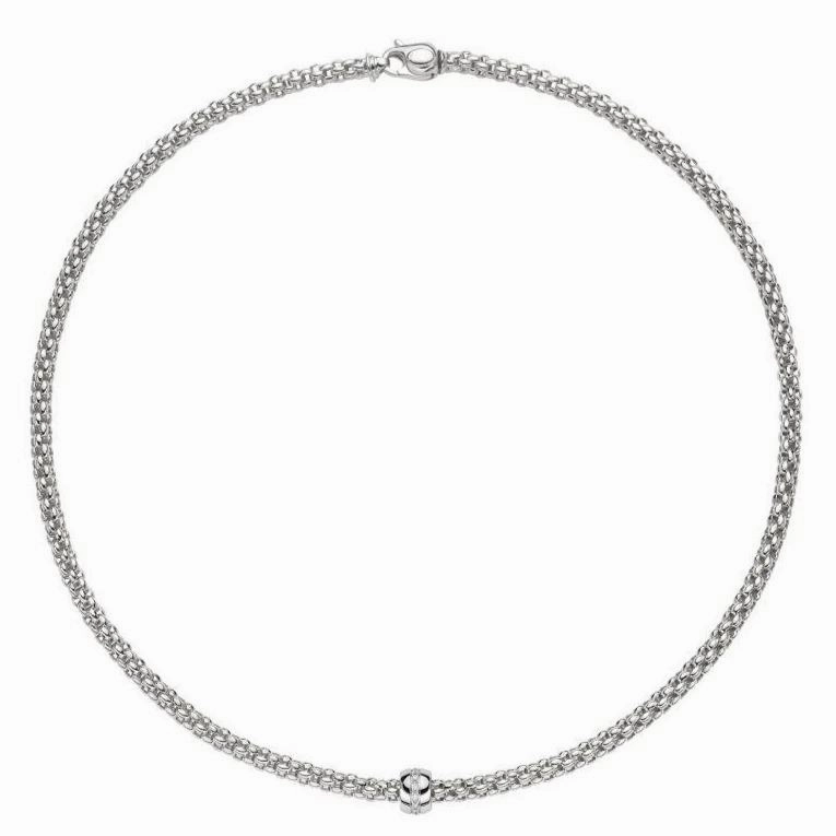 Fope Flex'it Solo 18ct White Gold 0.10ct Diamond Necklace